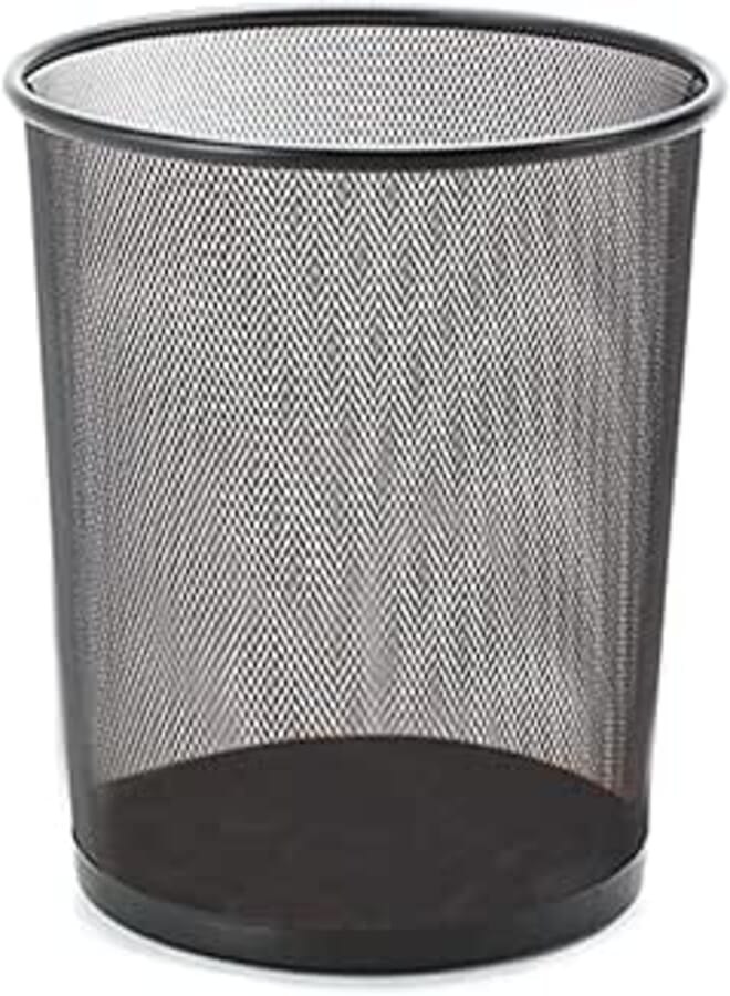 FIS Wire Mesh Waste Baskets Round Net Type, Black Color, Height 27 cm - FSWAB83515